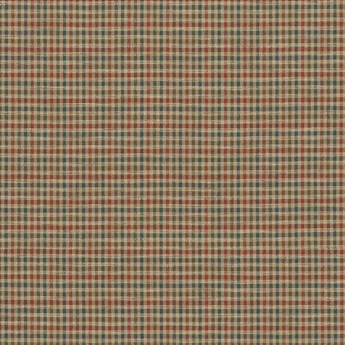 Mulberry Home Babington Check Teal/Spice Fabric Sample FD810.R50.0