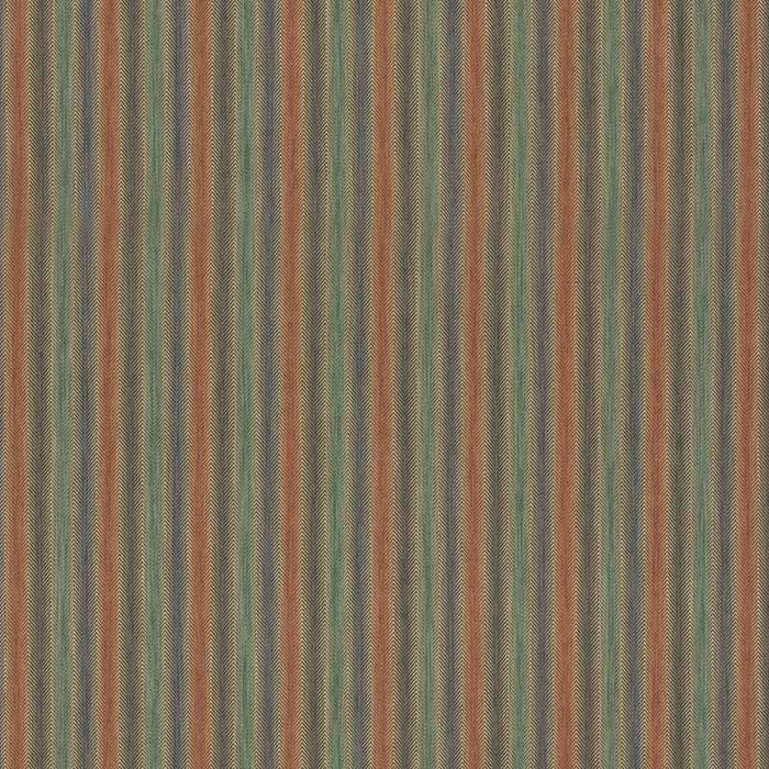 Mulberry Home Shepton Stripe Teal/Spice Fabric Sample FD811.R50.0