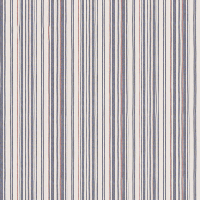 Mulberry Home Spinnaker Stripe Indigo/Red Fabric Sample FD814.G103.0