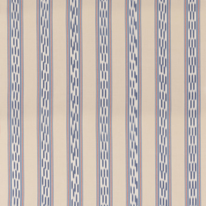 Mulberry Home Breezy Stripe Blue/Red Fabric Sample FD819.G103.0