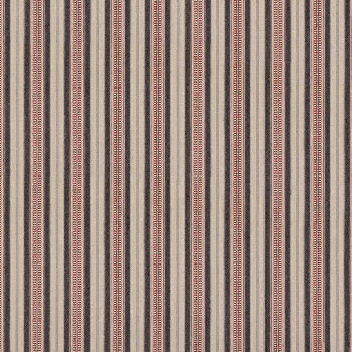 Mulberry Home Shelter Stripe Indigo/Red Fabric Sample FD820.G103.0