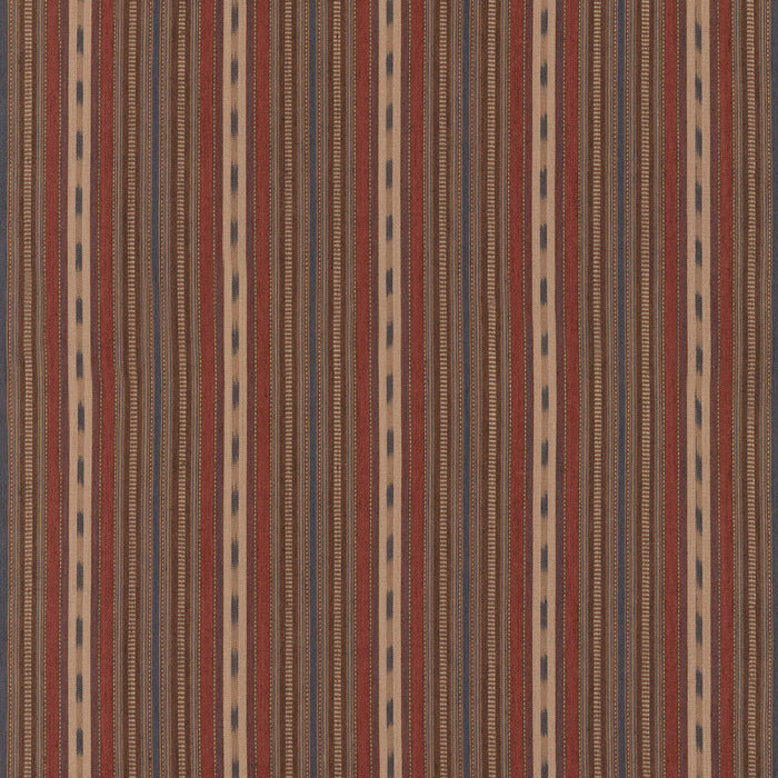 Mulberry Home Stony Stripe Rust/Blue Fabric Sample FD825.P104.0