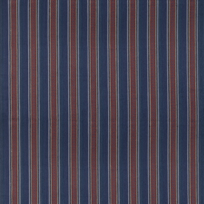 Mulberry Home Barrington Stripe Indigo/Red Fabric Sample FD826.G103.0