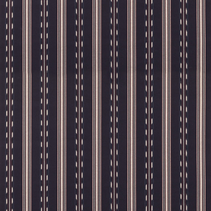 Mulberry Home Eastwind Stripe Indigo/Red Fabric Sample FD830.G103.0