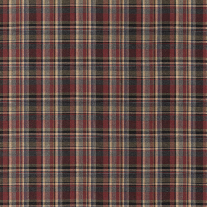 Mulberry Home Lindisfarne Plaid Charcoal/Red Fabric Sample FD838.A44.0