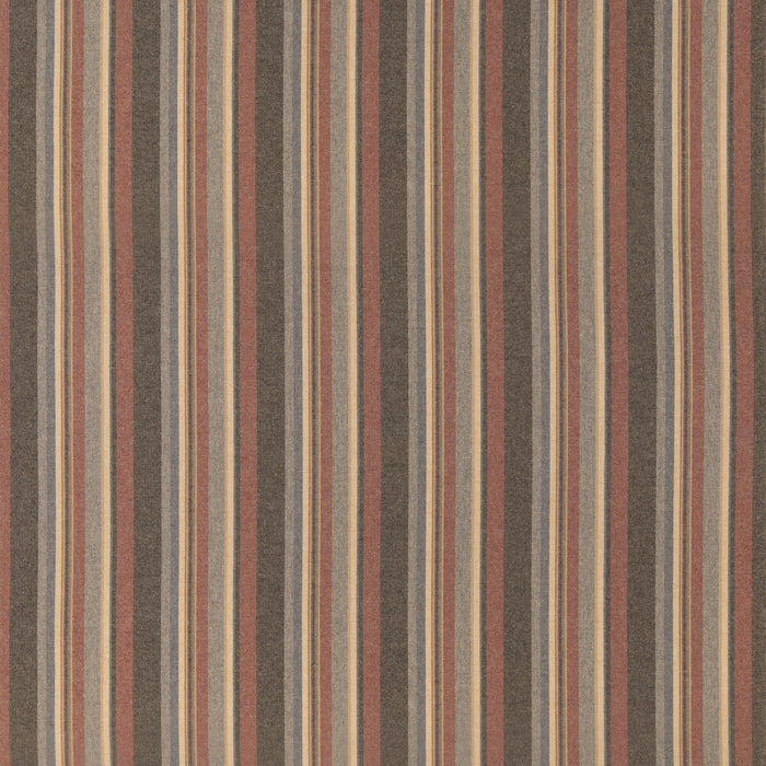 Mulberry Home Lindisfarne Stripe Russet/Slate Fabric FD839.V172.0