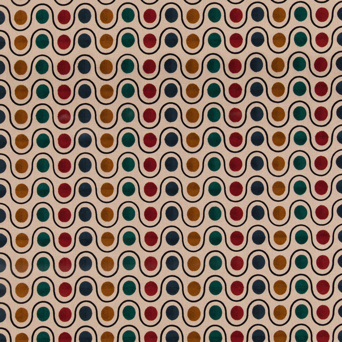 Mulberry Home Wicket Teal/Red Fabric Sample FD843.R52.0