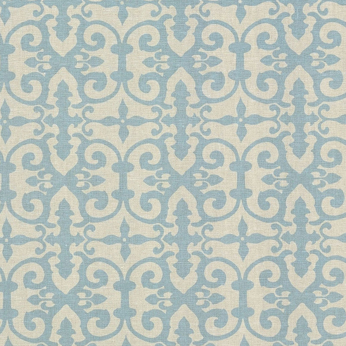 Schumacher Ferne Park Blue Fabric Sample FERN001