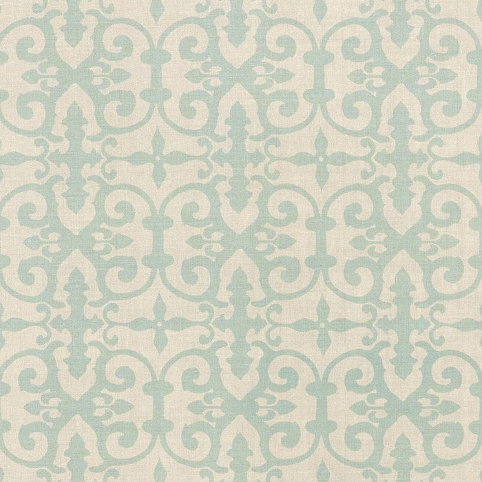 Schumacher Ferne Park Aqua Fabric Sample FERN003