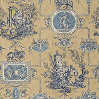Braquenie Les Muses Et Le Lion Antique Blue Wallpaper BP207003
