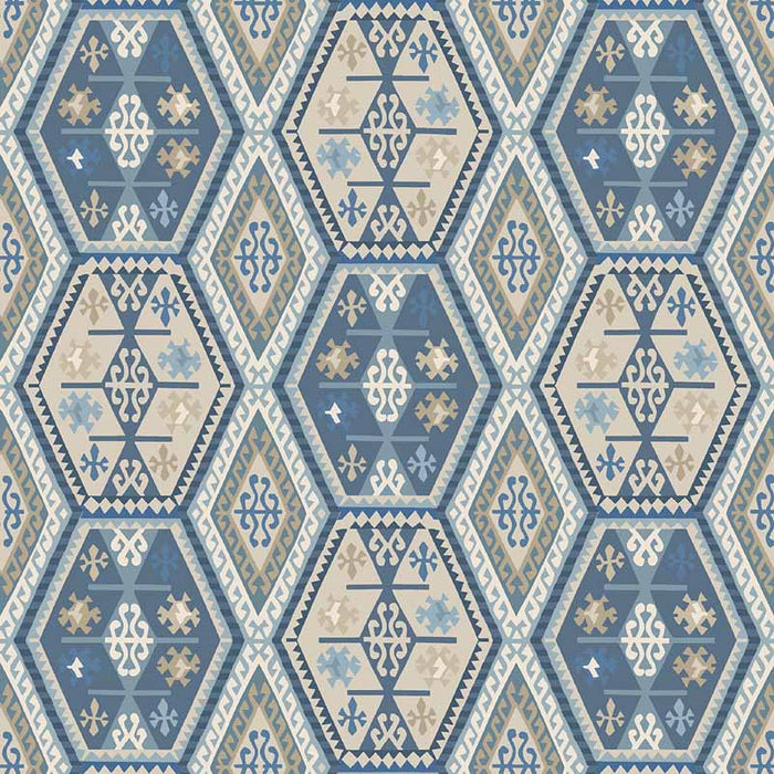 Mulberry Home Buckland Blue Wallpaper Sample FG098.H101.0