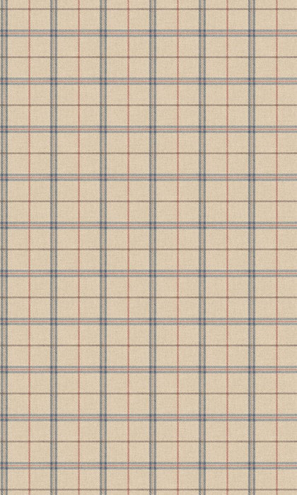 Mulberry Home Islay Blue/Red Wallpaper Sample FG120.G103.0