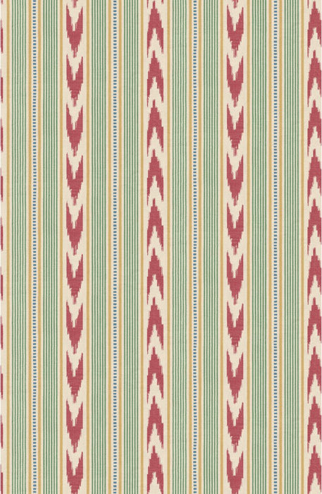 Mulberry Home Newport Stripe Red/Green Wallpaper Sample FG127.V90.0