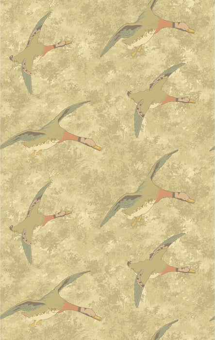 Mulberry Home Forest Ducks Parchment Wallpaper Sample FG128.J107.0
