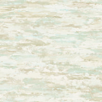 Seabrook Designs Brushstrokes Metallic Teal And Greige Wallpaper FI70601
