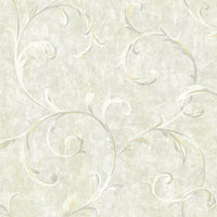 Seabrook Designs Scroll Metallic Gold And Grey Wallpaper FI71607