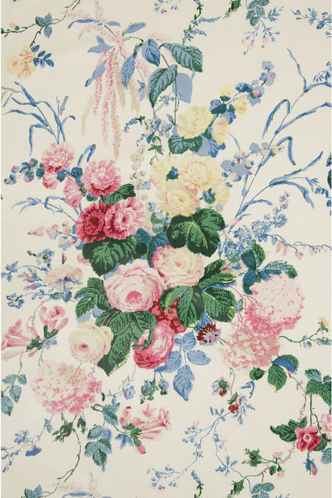 Lee Jofa Floral Bouquet White Fabric Sample FLORAL BOUQUET.LJ.0