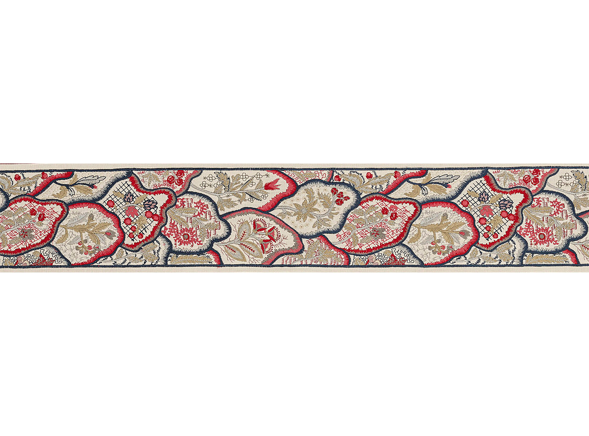 Braquenie Bordure Les Fleurs Du Bengale Garance Fabric B7645003