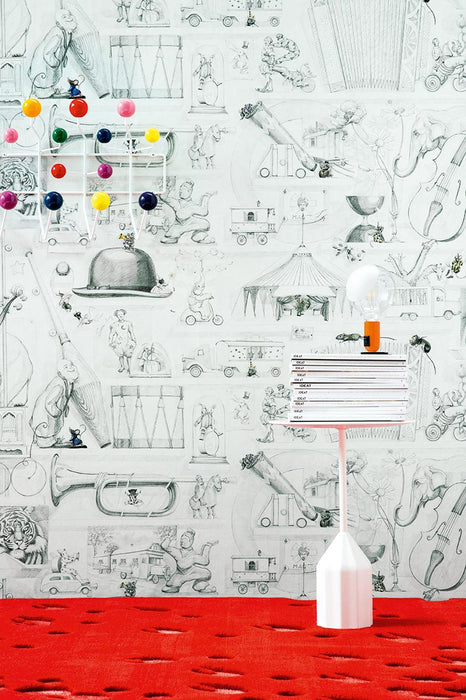 Pierre Frey Circus Mine De Plomb Wallpaper Sample FP439001