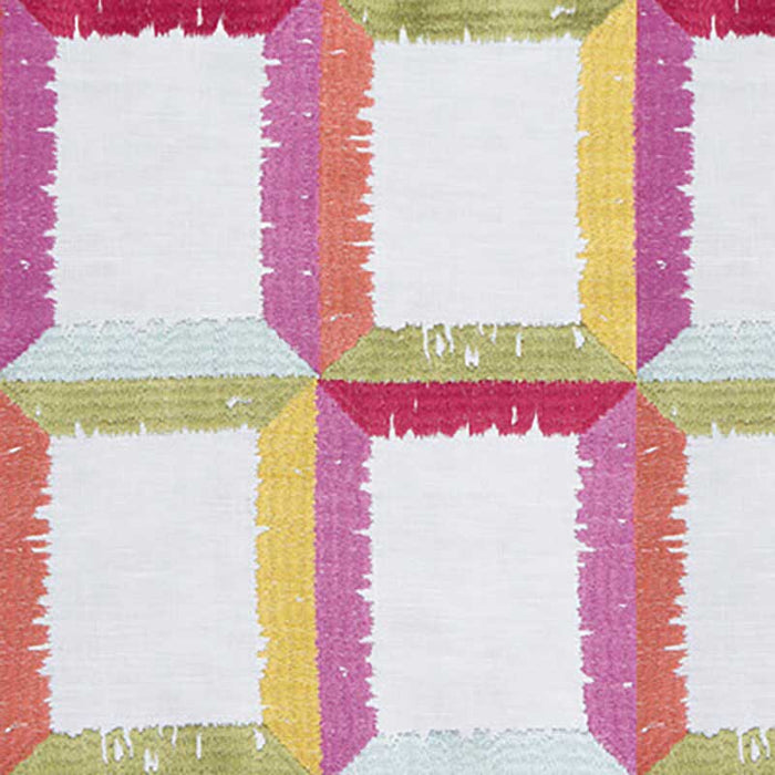 Gaston Y Daniela Yucatan Rosa/Verde Fabric Sample GDT5563.001.0