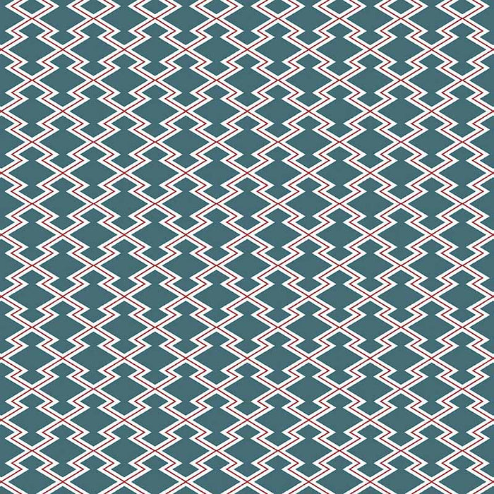 Gaston Y Daniela Hayami Azul Claro/Rojo Fabric Sample GDT5625.005.0