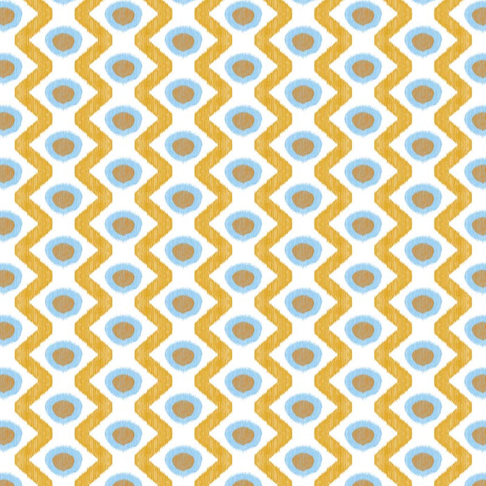 Gaston Y Daniela Cala Marsal Azul Ocre Fabric Sample GDT5681.004.0