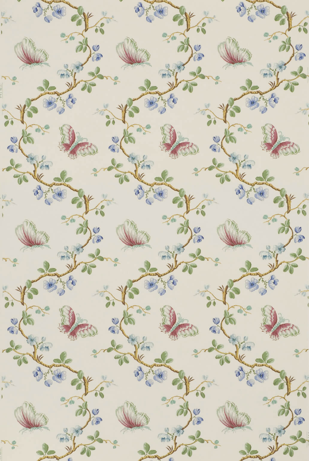 Pierre Frey Papillons Bleu Wallpaper Sample FP167003