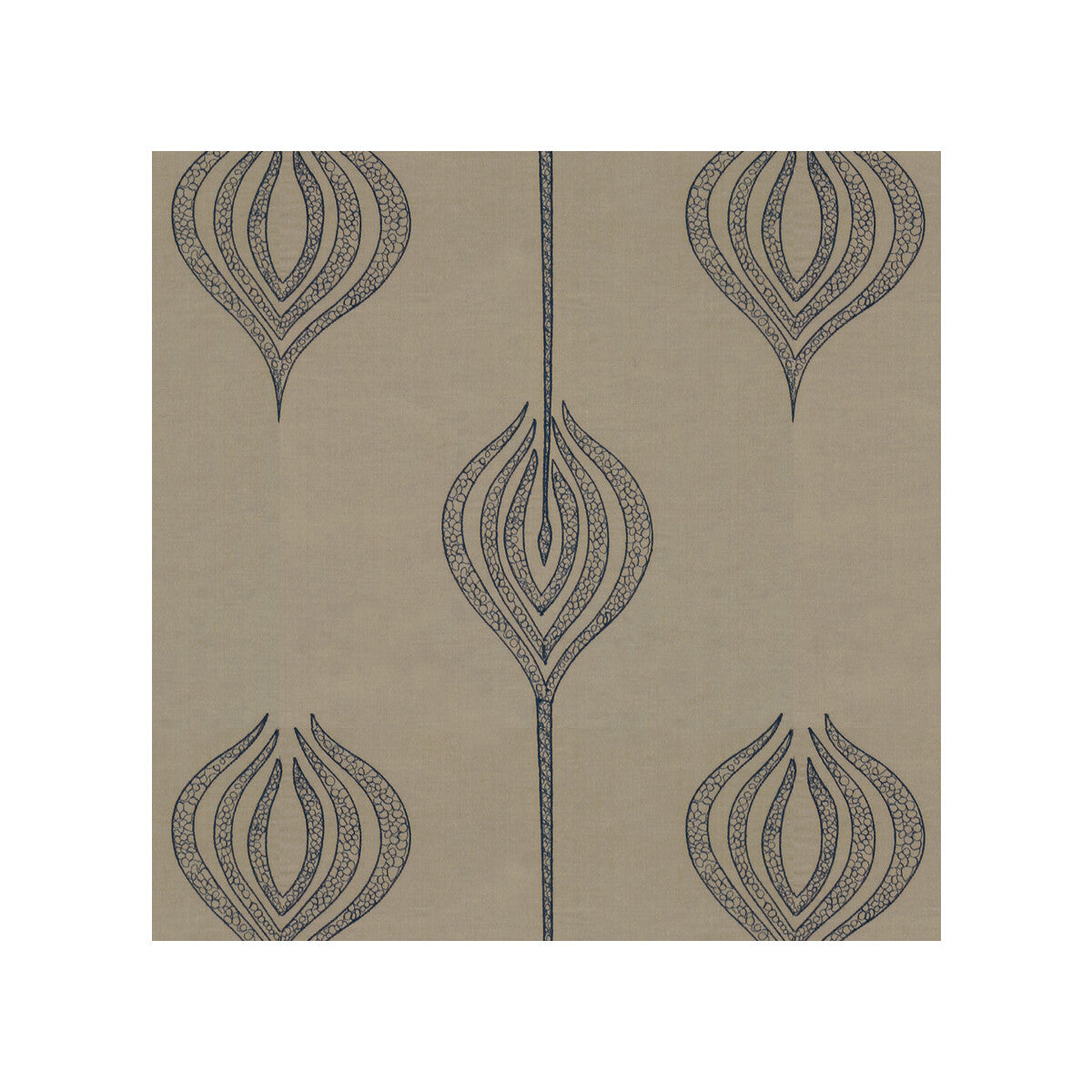 Lee Jofa Modern Tulip Embroidery Blue Fabric Sample GWF-2928.50.0