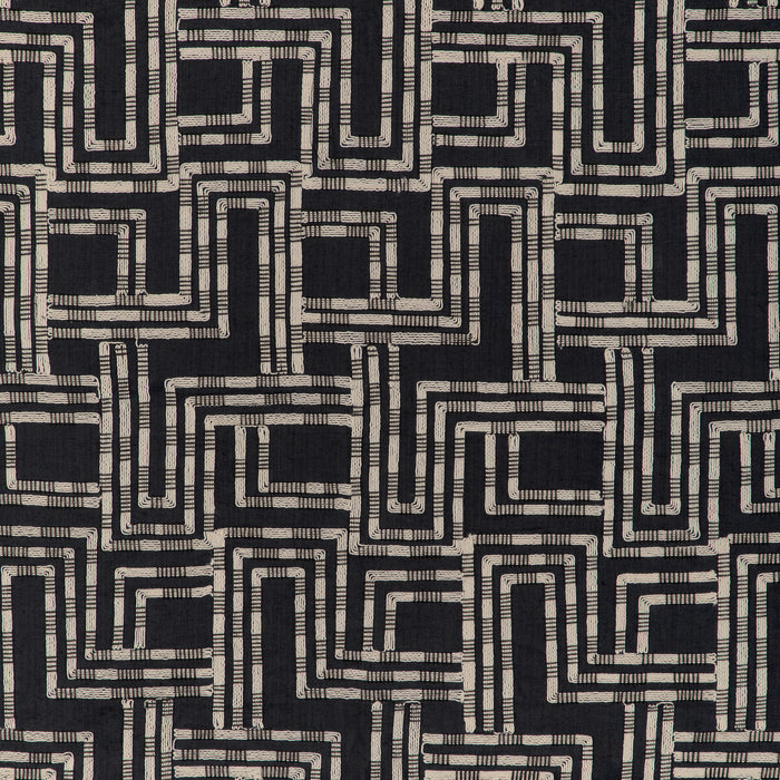 Lee Jofa Modern Circuit Emb Noir Fabric GWF-3813.81.0
