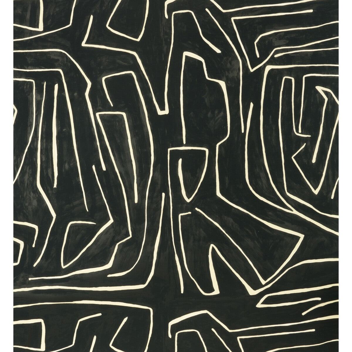 Lee Jofa Modern Graffito Onyx/Beige Wallpaper Sample GWP-3501.816.0