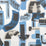 Lee Jofa Modern Bleecker Paper Capri/Navy Wallpaper Sample GWP-3738.155.0