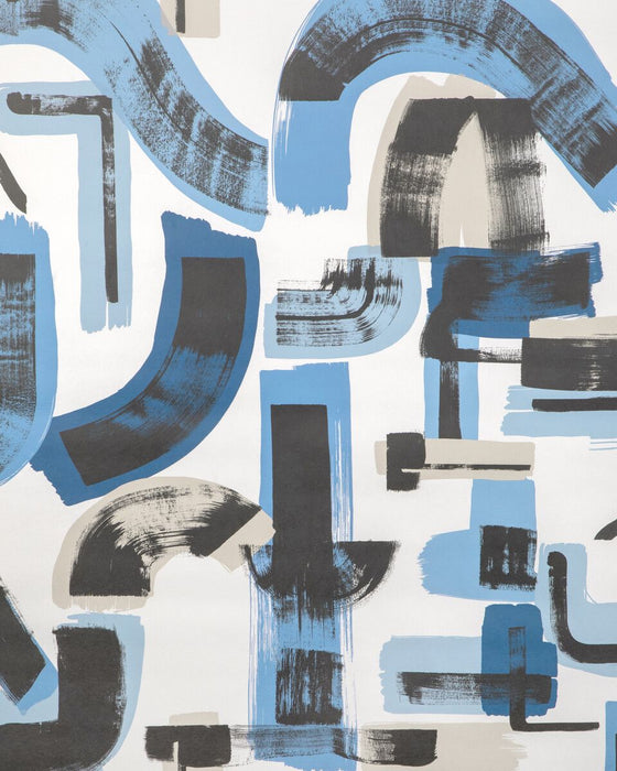 Lee Jofa Modern Bleecker Paper Capri/Navy Wallpaper Sample GWP-3738.155.0