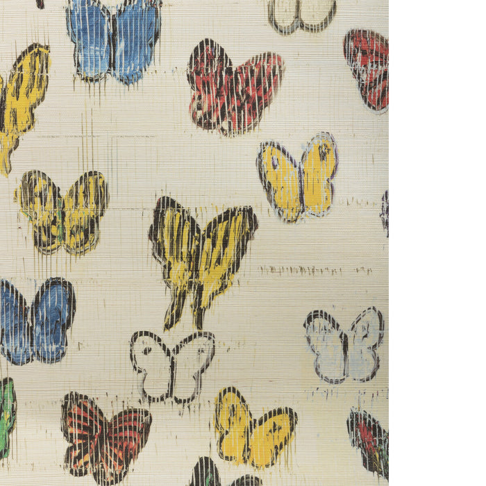 Lee Jofa Modern Flutter Sisal Rainbow Wallpaper Sample GWP-3746.194.0