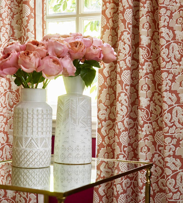 Grey Watkins Maiden Floral Terracotta Fabric Sample GW166290001