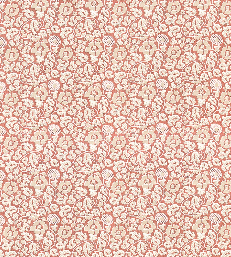Grey Watkins Maiden Floral Terracotta Fabric Sample GW166290001