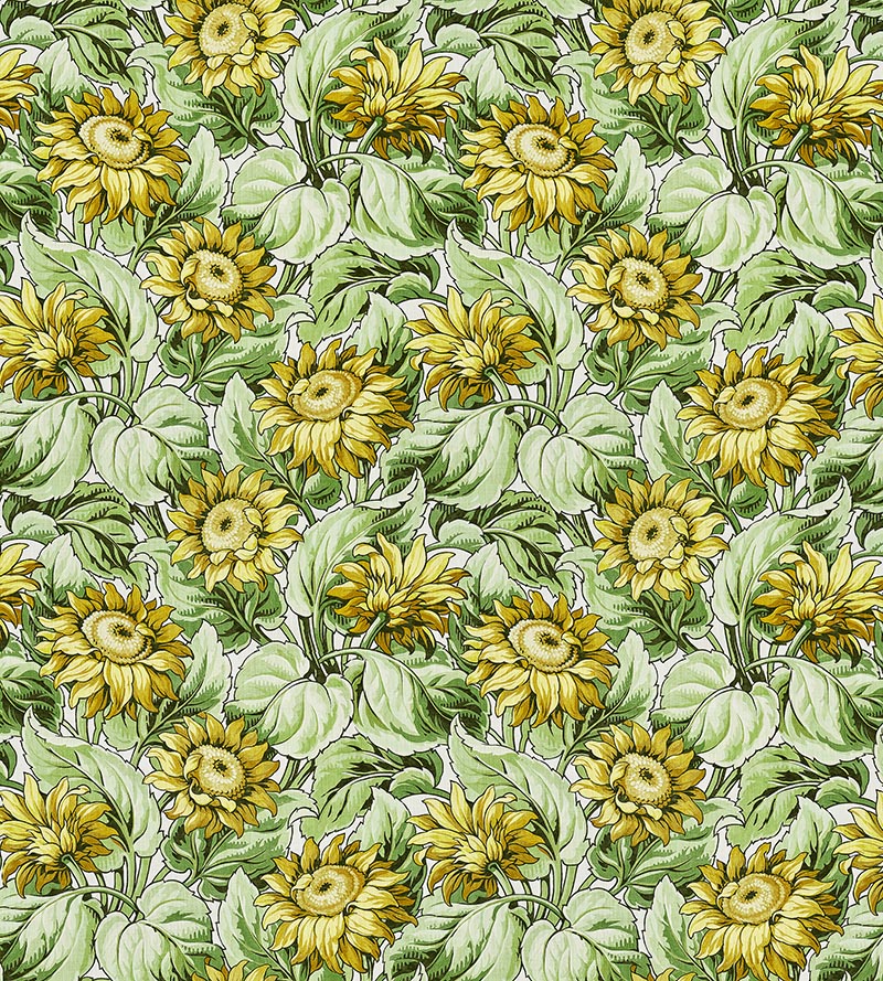 Grey Watkins Sunflower Print Harvest Fabric Sample GW166310001