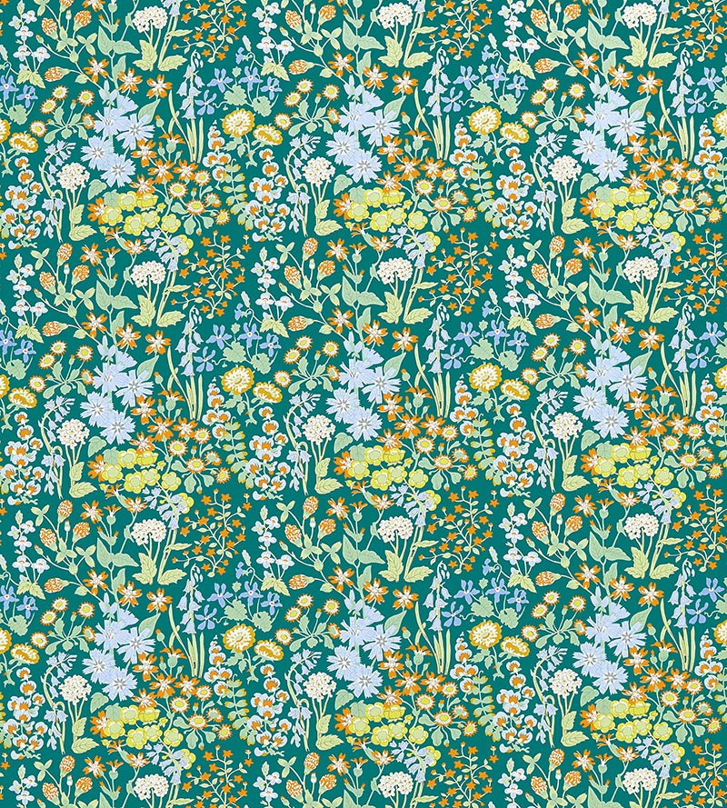 Grey Watkins Nymph Floral Emerald Multi Fabric Sample GW166300002