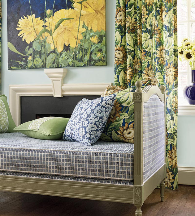 Grey Watkins Sunflower Print Cobalt Fabric GW166310002