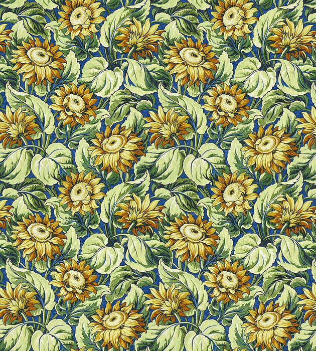 Grey Watkins Sunflower Print Cobalt Fabric GW166310002
