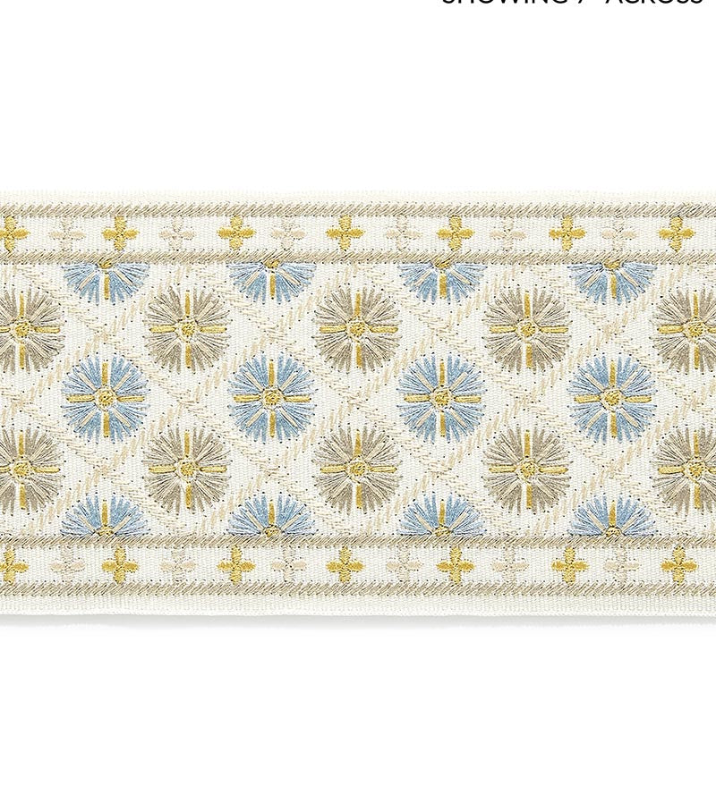 Grey Watkins Hansel Embroidered Tape Seaside Fabric Sample GWT33290002