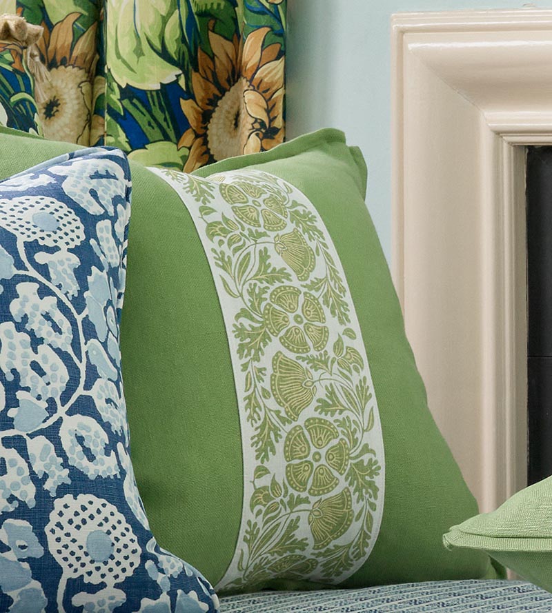 Grey Watkins Gretel Printed Tape Leaves Of Grass Fabric Sample GWT33300002