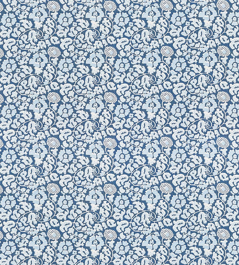 Grey Watkins Maiden Floral Denim Fabric Sample GW166290003
