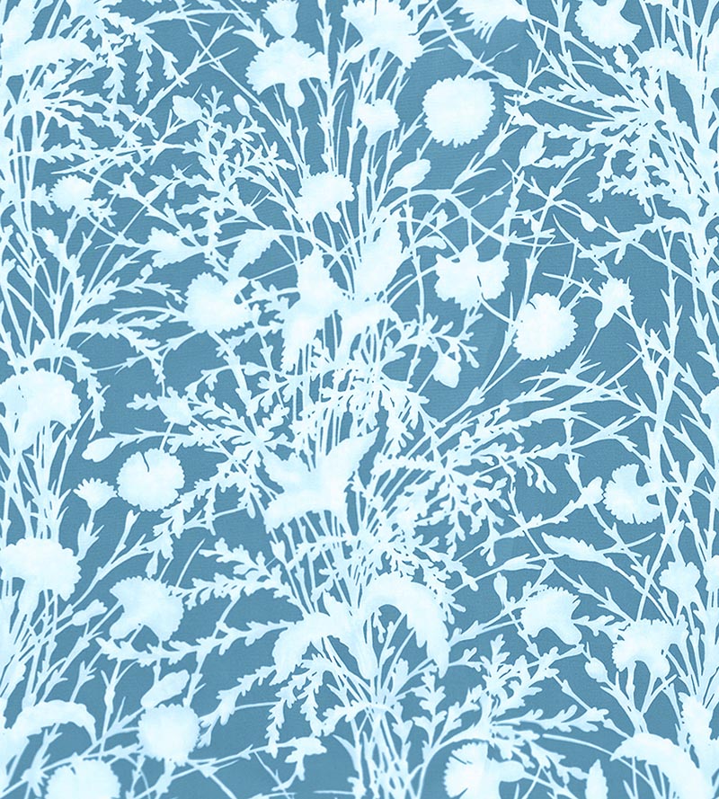 Grey Watkins Wildflower Blueprint Fabric Sample GW166230005