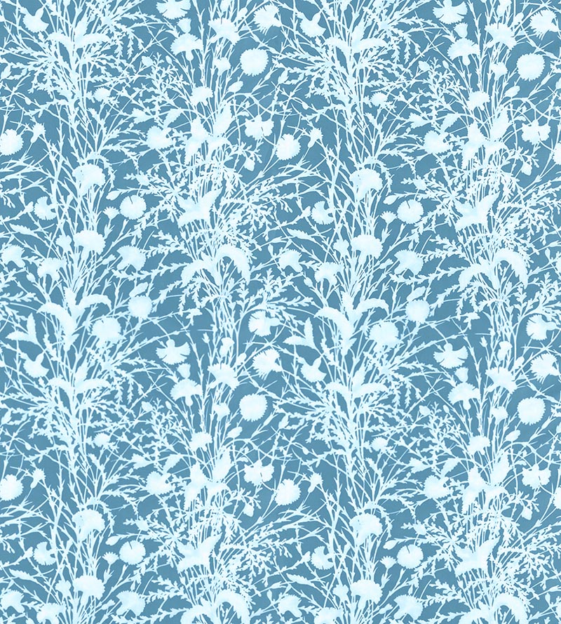 Grey Watkins Wildflower Blueprint Fabric GW166230005