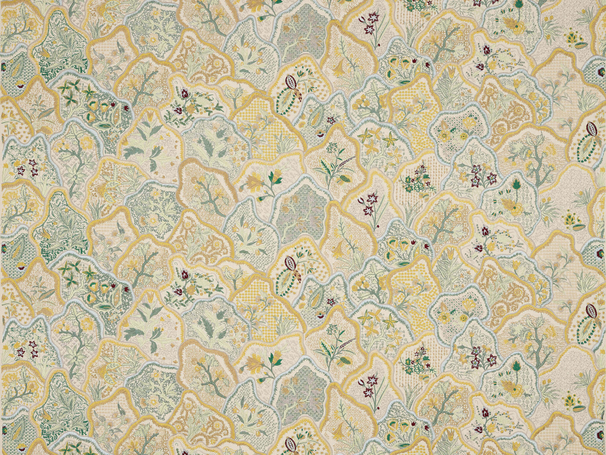 Braquenie Les Fleurs Du Bengale Jonquille Fabric Sample B7624002