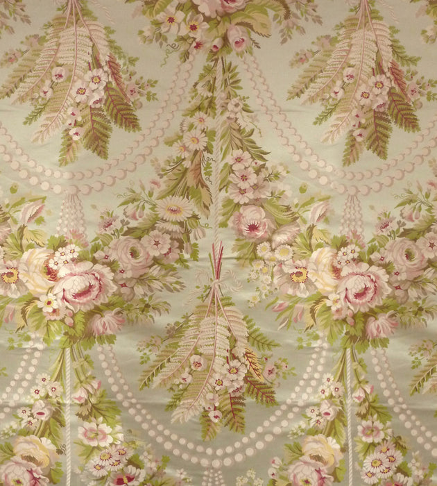 Tassinari & Chatel Fougeres Rose / Green / Ivory Fabric Sample H016690001
