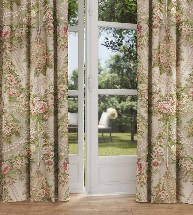 Tassinari & Chatel Ferrieres Rose/Green/Ivory Fabric H016690001