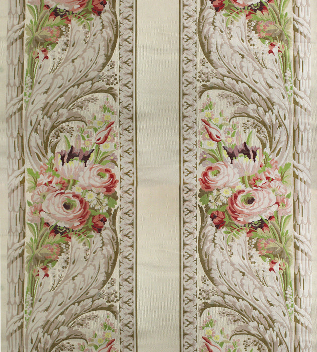 Tassinari & Chatel Fougere Bordure Rose / Green / Ivory Fabric Sample H016700001