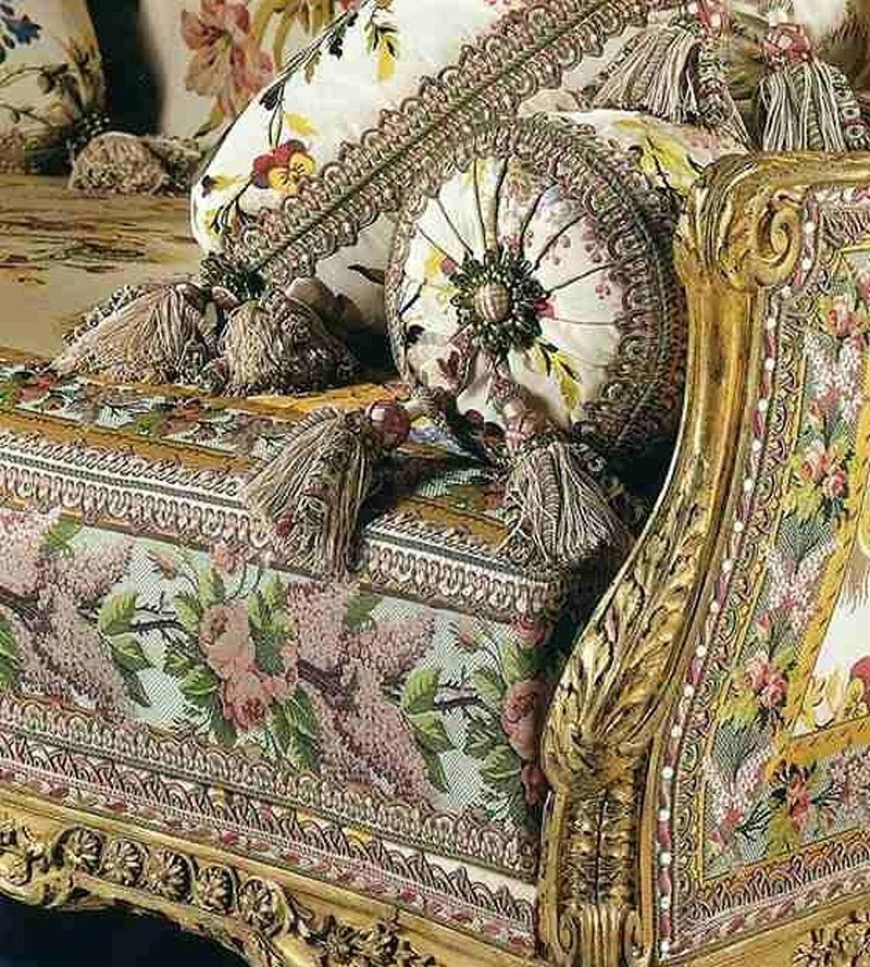 Tassinari & Chatel Rose & Lilas Lilac/Green/Ivory Fabric H016710001