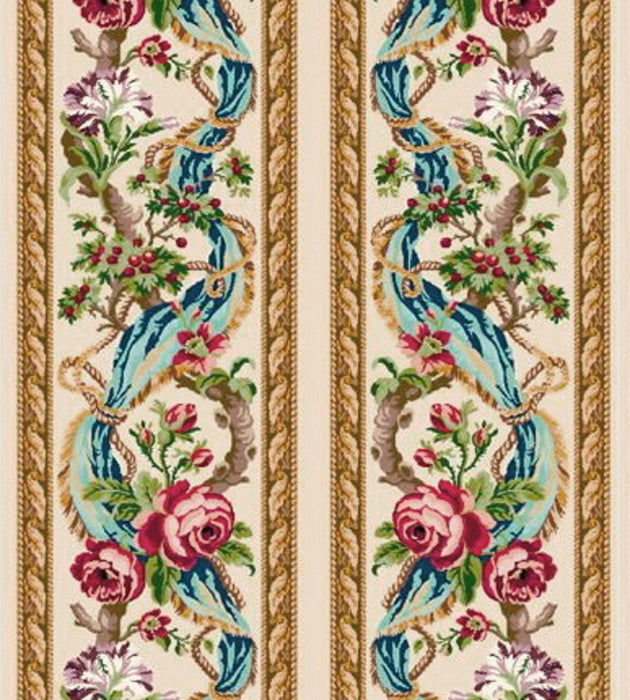 Tassinari & Chatel Leszczynski Bordure Red / Blue On Ivory Fabric Sample H016740001
